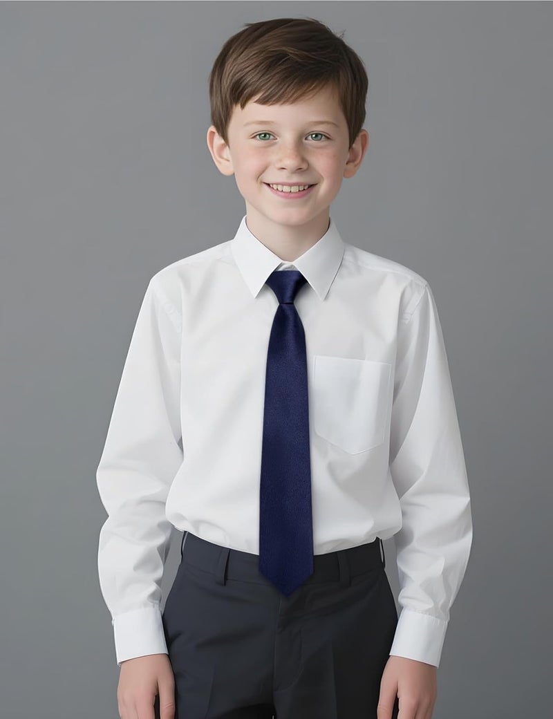 Ailisus Store Boys Tie Solid Color Silk Satin Pre-tied Kids Necktie for Age 8-12 Adjustable Formal Wedding School Graduation - Image 5